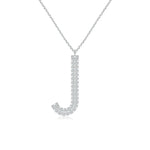 Load image into Gallery viewer, Lab-Grown Prong-Set Diamond Capital &quot;J&quot; Knife-Edge Initial Pendant
