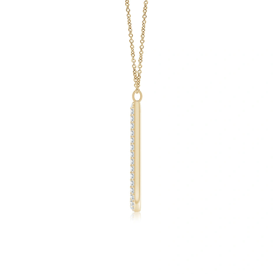 Lab-Grown Prong-Set Diamond Capital "J" Knife-Edge Initial Pendant