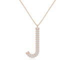 Load image into Gallery viewer, Lab-Grown Prong-Set Diamond Capital &quot;J&quot; Knife-Edge Initial Pendant

