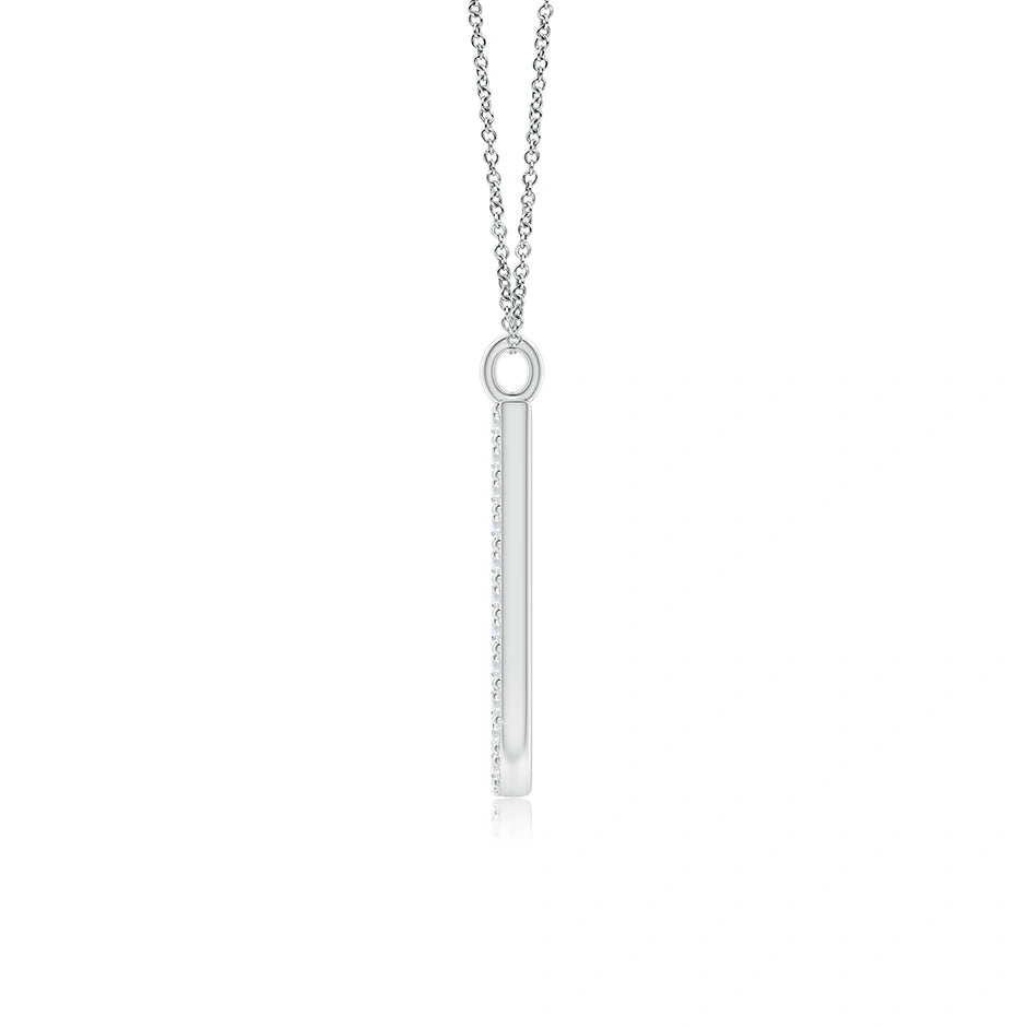 Lab-Grown Modern Deco Diamond Capital "J" Initial Pendant
