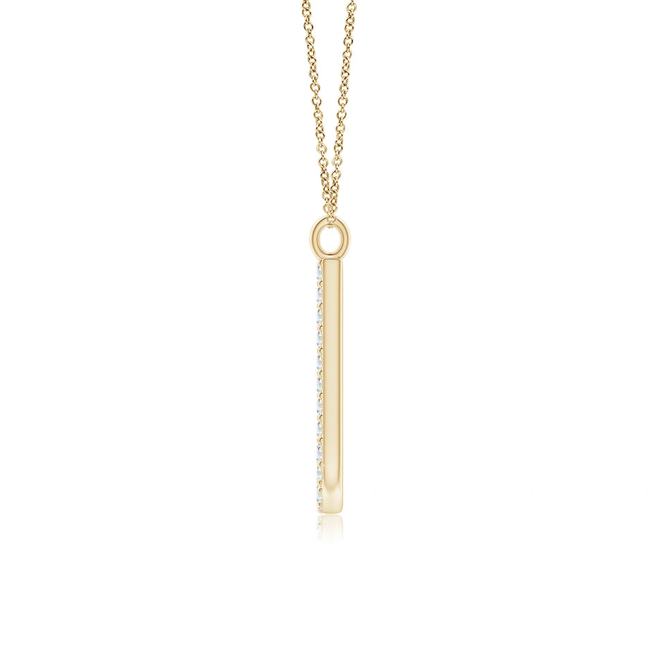 Lab-Grown Modern Deco Diamond Capital "J" Initial Pendant