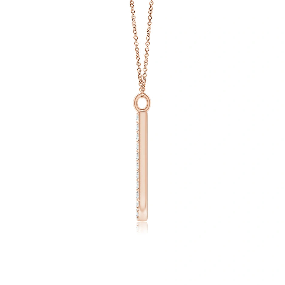 Lab-Grown Modern Deco Diamond Capital "J" Initial Pendant