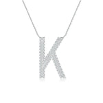 Load image into Gallery viewer, Lab-Grown Prong-Set Diamond Capital &quot;K&quot; Knife-Edge Initial Pendant

