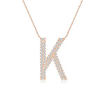 Load image into Gallery viewer, Lab-Grown Prong-Set Diamond Capital &quot;K&quot; Knife-Edge Initial Pendant
