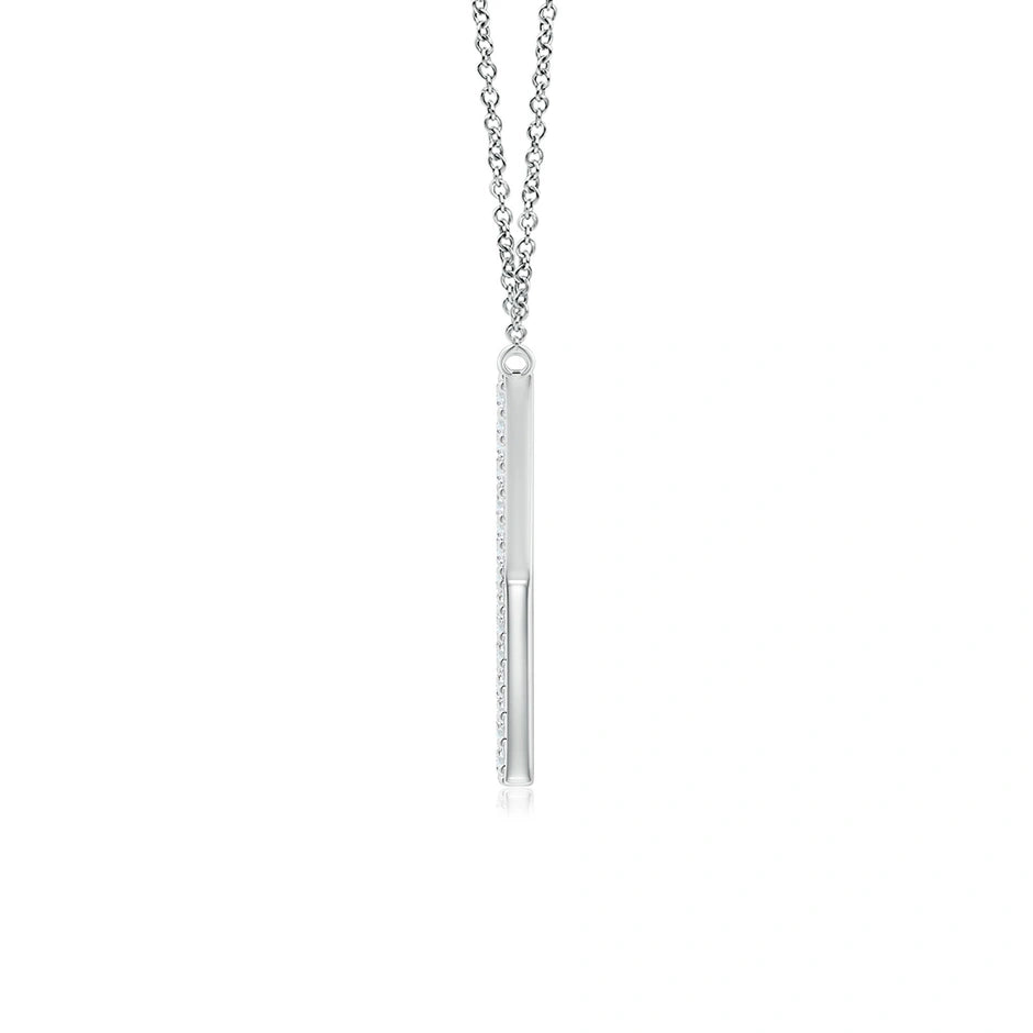Lab-Grown Modern Deco Diamond Capital "K" Initial Pendant