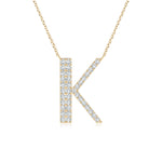 Load image into Gallery viewer, Lab-Grown Modern Deco Diamond Capital &quot;K&quot; Initial Pendant
