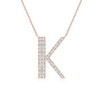 Load image into Gallery viewer, Lab-Grown Modern Deco Diamond Capital &quot;K&quot; Initial Pendant
