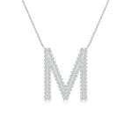 Load image into Gallery viewer, Lab-Grown Prong-Set Diamond Capital &quot;M&quot; Knife-Edge Initial Pendant
