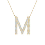 Load image into Gallery viewer, Lab-Grown Prong-Set Diamond Capital &quot;M&quot; Knife-Edge Initial Pendant
