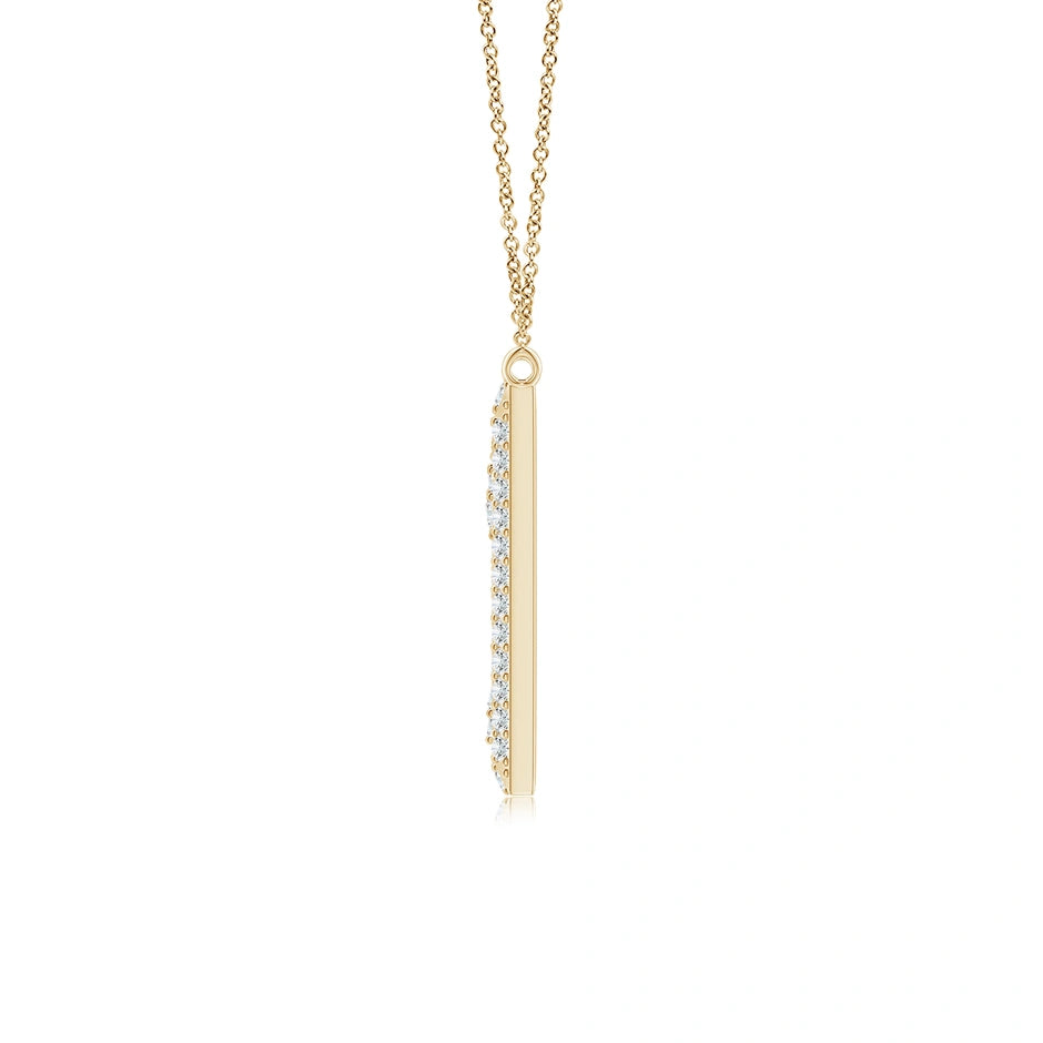 Lab-Grown Prong-Set Diamond Capital "M" Knife-Edge Initial Pendant