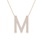 Load image into Gallery viewer, Lab-Grown Prong-Set Diamond Capital &quot;M&quot; Knife-Edge Initial Pendant
