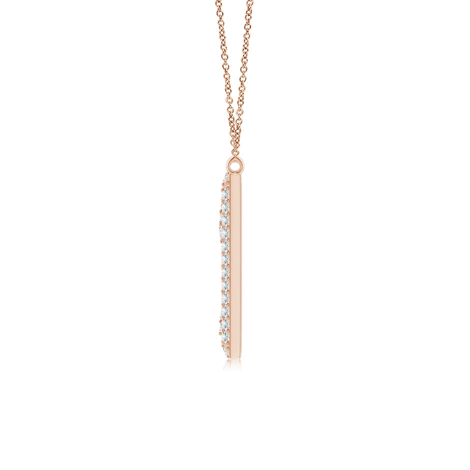 Lab-Grown Prong-Set Diamond Capital "M" Knife-Edge Initial Pendant