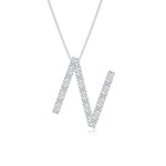 Load image into Gallery viewer, Lab-Grown Prong-Set Diamond Capital &quot;N&quot; Initial Pendant

