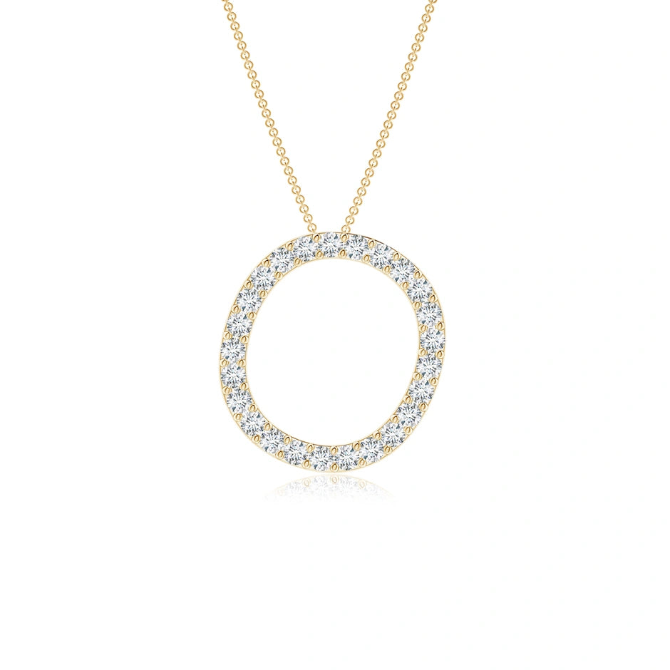 Lab-Grown Prong-Set Diamond Capital "O" Initial Pendant