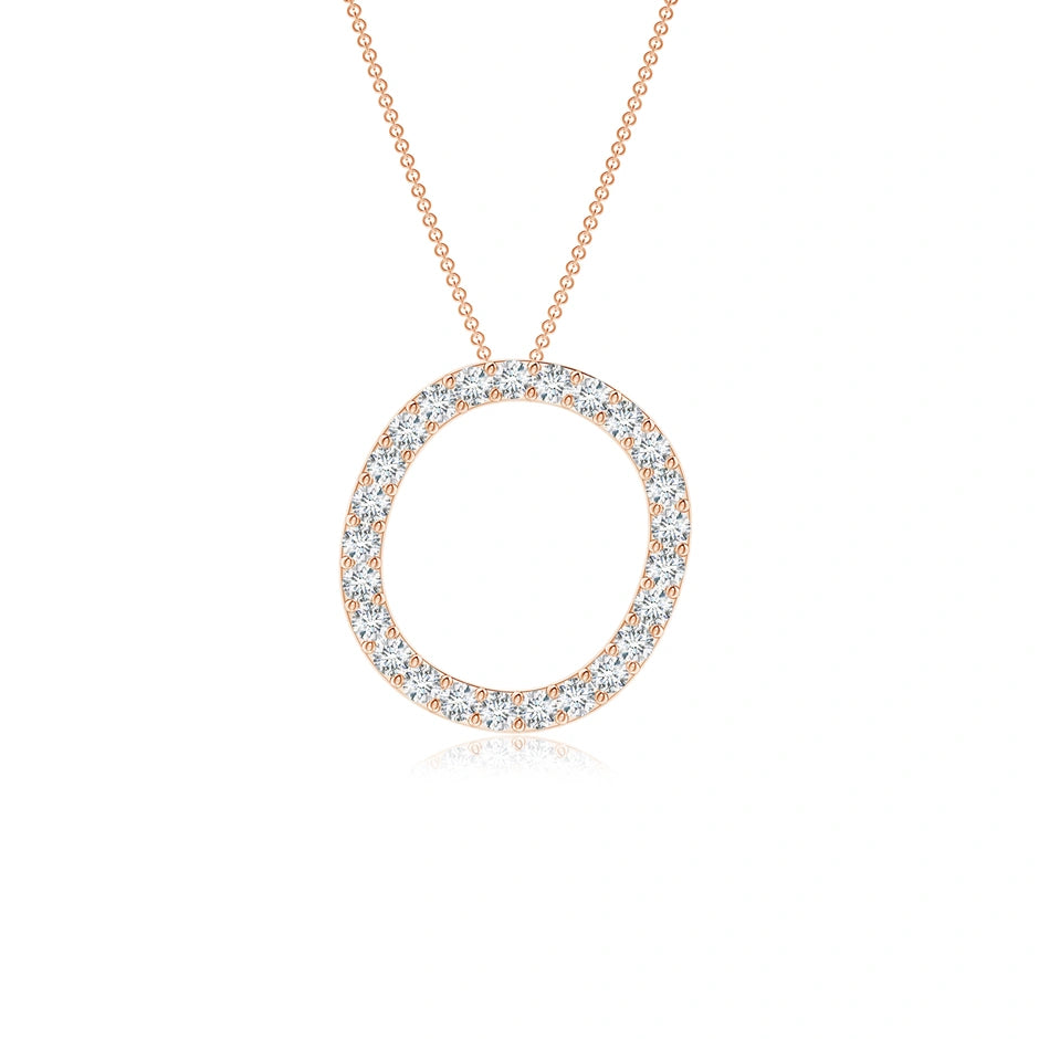 Lab-Grown Prong-Set Diamond Capital "O" Initial Pendant