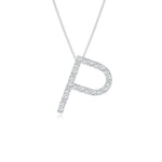 Load image into Gallery viewer, Lab-Grown Prong-Set Diamond Capital &quot;P&quot; Initial Pendant
