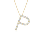 Load image into Gallery viewer, Lab-Grown Prong-Set Diamond Capital &quot;P&quot; Initial Pendant
