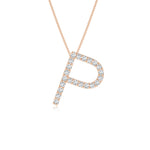 Load image into Gallery viewer, Lab-Grown Prong-Set Diamond Capital &quot;P&quot; Initial Pendant
