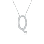 Load image into Gallery viewer, Lab-Grown Prong-Set Diamond Capital &quot;Q&quot; Knife-Edge Initial Pendant
