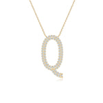 Load image into Gallery viewer, Lab-Grown Prong-Set Diamond Capital &quot;Q&quot; Knife-Edge Initial Pendant
