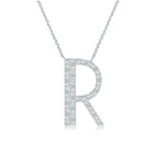 Load image into Gallery viewer, Lab-Grown Modern Deco Diamond Capital &quot;R&quot; Initial Pendant
