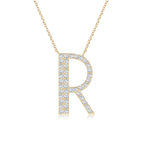 Load image into Gallery viewer, Lab-Grown Modern Deco Diamond Capital &quot;R&quot; Initial Pendant

