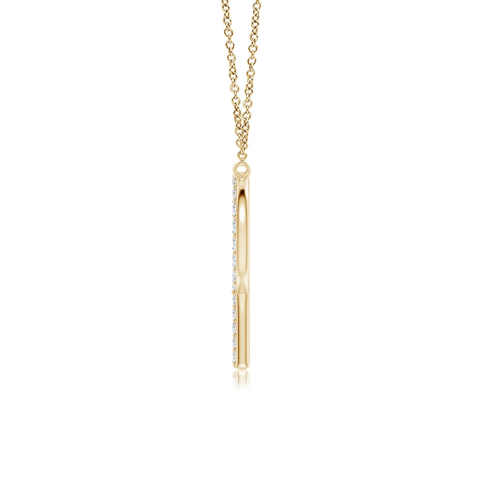 Lab-Grown Modern Deco Diamond Capital "R" Initial Pendant