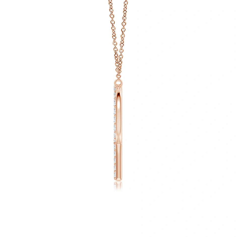 Lab-Grown Modern Deco Diamond Capital "R" Initial Pendant