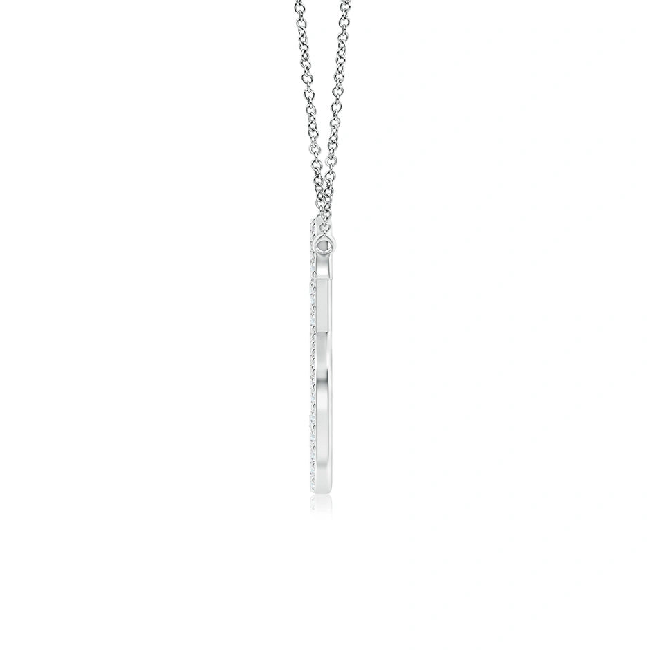 Lab-Grown Modern Deco Diamond Capital "S" Initial Pendant