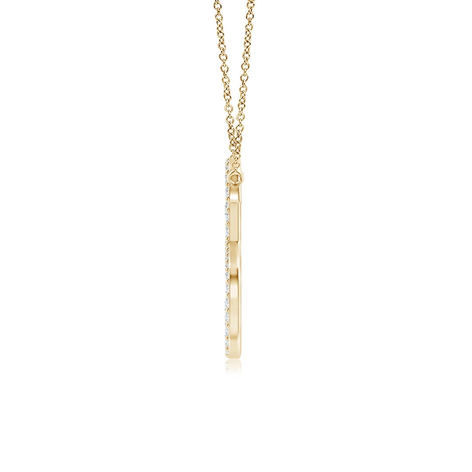 Lab-Grown Modern Deco Diamond Capital "S" Initial Pendant