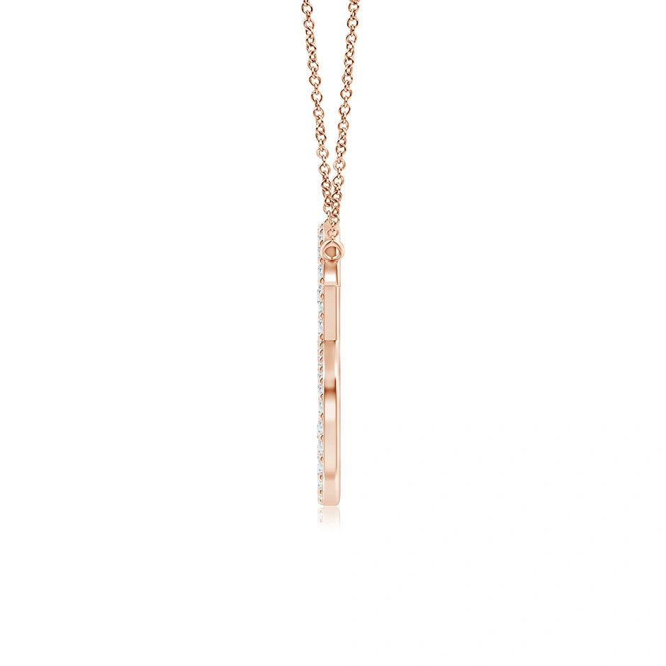 Lab-Grown Modern Deco Diamond Capital "S" Initial Pendant