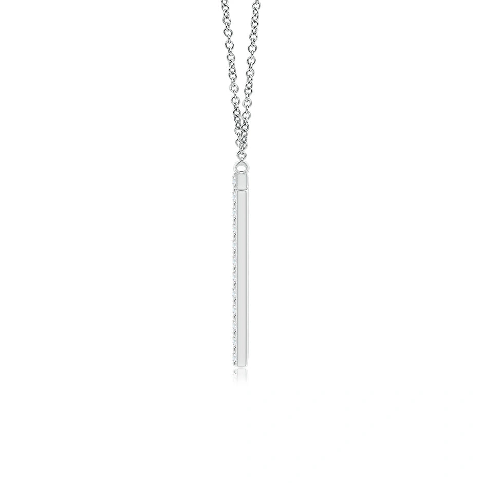 Lab-Grown Modern Deco Diamond Capital "T" Initial Pendant