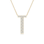 Load image into Gallery viewer, Lab-Grown Modern Deco Diamond Capital &quot;T&quot; Initial Pendant
