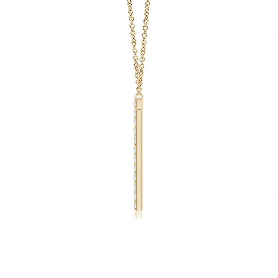 Lab-Grown Modern Deco Diamond Capital "T" Initial Pendant