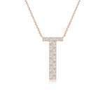 Load image into Gallery viewer, Lab-Grown Modern Deco Diamond Capital &quot;T&quot; Initial Pendant
