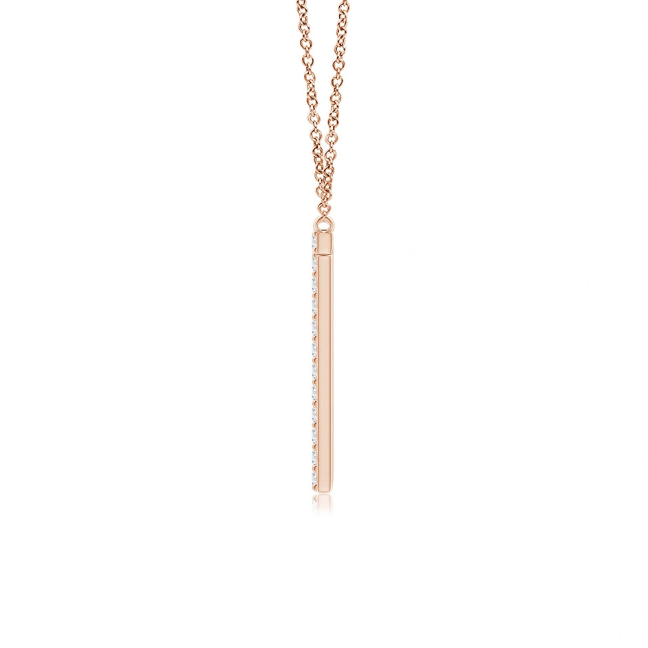 Lab-Grown Modern Deco Diamond Capital "T" Initial Pendant