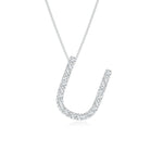 Load image into Gallery viewer, Lab-Grown Prong-Set Diamond Capital &quot;U&quot; Initial Pendant
