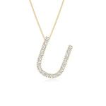 Load image into Gallery viewer, Lab-Grown Prong-Set Diamond Capital &quot;U&quot; Initial Pendant
