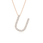 Load image into Gallery viewer, Lab-Grown Prong-Set Diamond Capital &quot;U&quot; Initial Pendant
