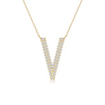 Load image into Gallery viewer, Lab-Grown Prong-Set Diamond Capital &quot;V&quot; Knife-Edge Initial Pendant
