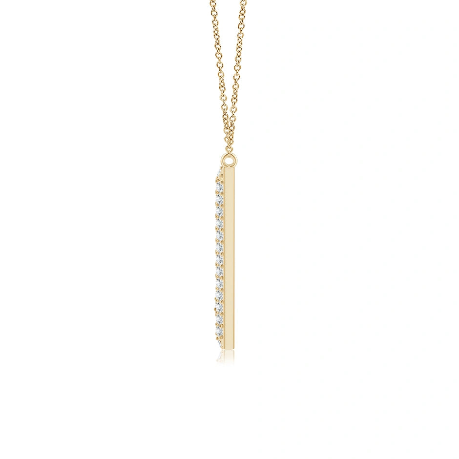 Lab-Grown Prong-Set Diamond Capital "V" Knife-Edge Initial Pendant