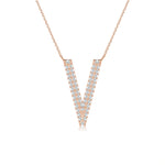 Load image into Gallery viewer, Lab-Grown Prong-Set Diamond Capital &quot;V&quot; Knife-Edge Initial Pendant

