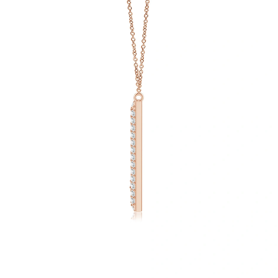 Lab-Grown Prong-Set Diamond Capital "V" Knife-Edge Initial Pendant