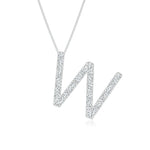 Load image into Gallery viewer, Lab-Grown Prong-Set Diamond Capital &quot;W&quot; Initial Pendant
