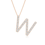 Load image into Gallery viewer, Lab-Grown Prong-Set Diamond Capital &quot;W&quot; Initial Pendant
