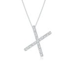 Load image into Gallery viewer, Lab-Grown Prong-Set Diamond Capital &quot;X&quot; Initial Pendant
