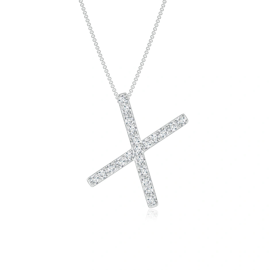 Lab-Grown Prong-Set Diamond Capital "X" Initial Pendant