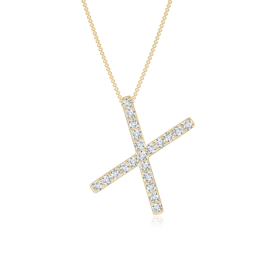 Lab-Grown Prong-Set Diamond Capital "X" Initial Pendant