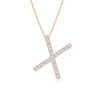 Load image into Gallery viewer, Lab-Grown Prong-Set Diamond Capital &quot;X&quot; Initial Pendant
