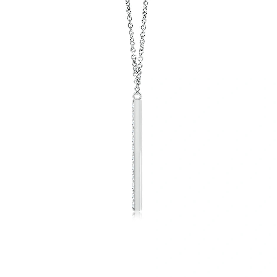Lab-Grown Modern Deco Diamond Capital "Y" Initial Pendant